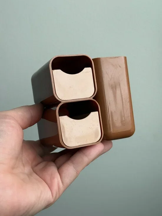 Small Brown Plastic Stationary Desk Organizer w/ Drawers - Picture 9 of 10